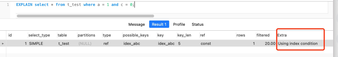 Extra=Using index condition